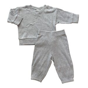 Kate Quinn Organic Cotton Crew Neck Lounge Set Gray 3-6M‎